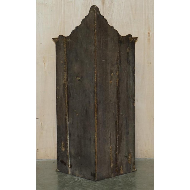 George I Henry VII Polychrome Painted Corner Wall Cabinets, 1700s, Set of 2 For Sale - Image 13 of 18