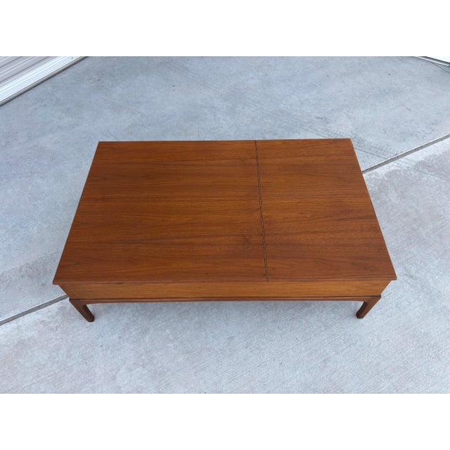 Mid-Century Modern “Rythm” Walnut Coffee Table With Storage by Lane Furniture For Sale - Image 10 of 12