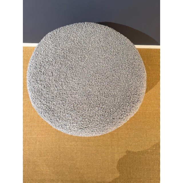 Pair of French Wool Boucle Pouf Dining Stools For Sale - Image 18 of 18