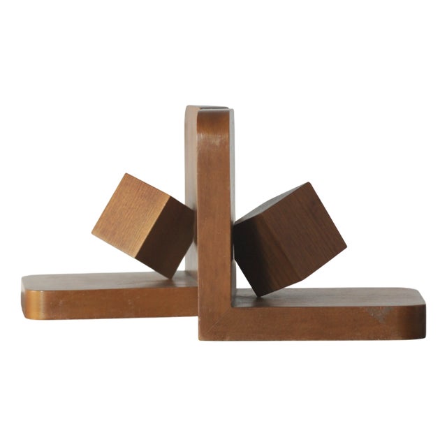 Mid-Century Modern Wooden Bookends, 1950s, Set of 2 For Sale