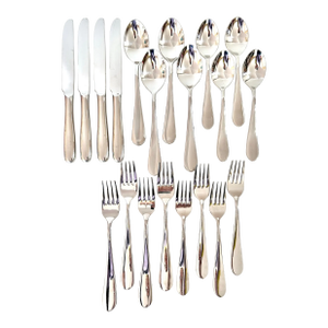 Wallace 18/10 Stainless Steel Flatware Set for Four, 20-Piece Teardrop Design