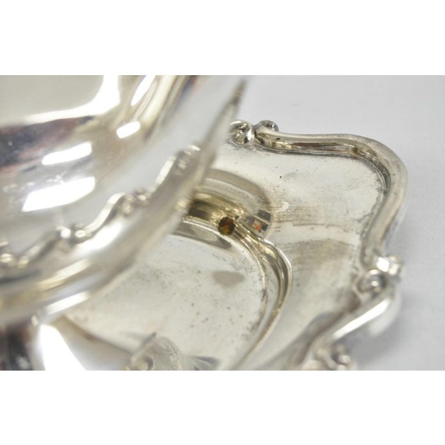 Vintage Fb Rogers Silver Plated Victorian Gravy Sauce Boat W/ Attached Dish For Sale - Image 12 of 15