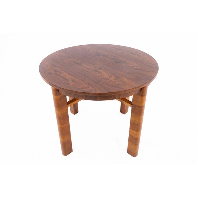 Art Deco Round Table with Chairs, Poland, 1940s, Set of 5 For Sale - Image 3 of 17