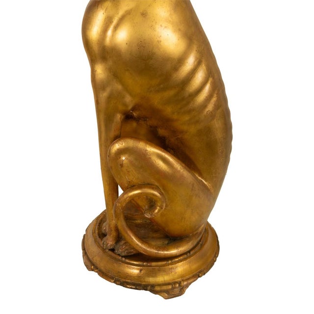 Antique French 18thC Louis XVI Gilt-Wood Greyhound Dog Jardinière Stand 1780 For Sale - Image 13 of 18