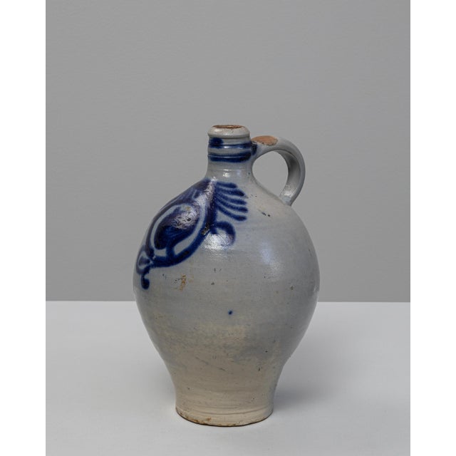 20th Century Belgian Traditional Blue and Gray Ceramic Vase for Home Decor For Sale - Image 4 of 18