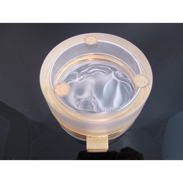 Lalique France Crystal Nude Daphne Powder Jar or Trinket Box With Hinged Lid For Sale - Image 10 of 11
