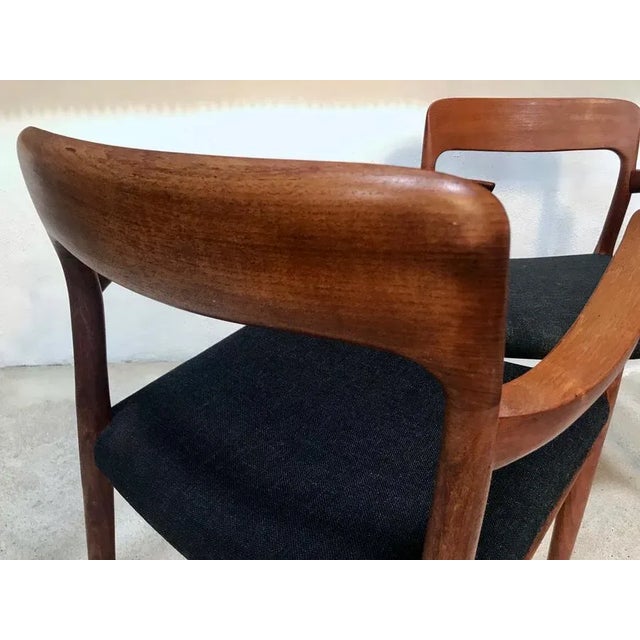 Set of Danish Teak & Wool Model 56 Chairs by Niels O. Møller for J.L. Møllers, 1954 For Sale - Image 11 of 16