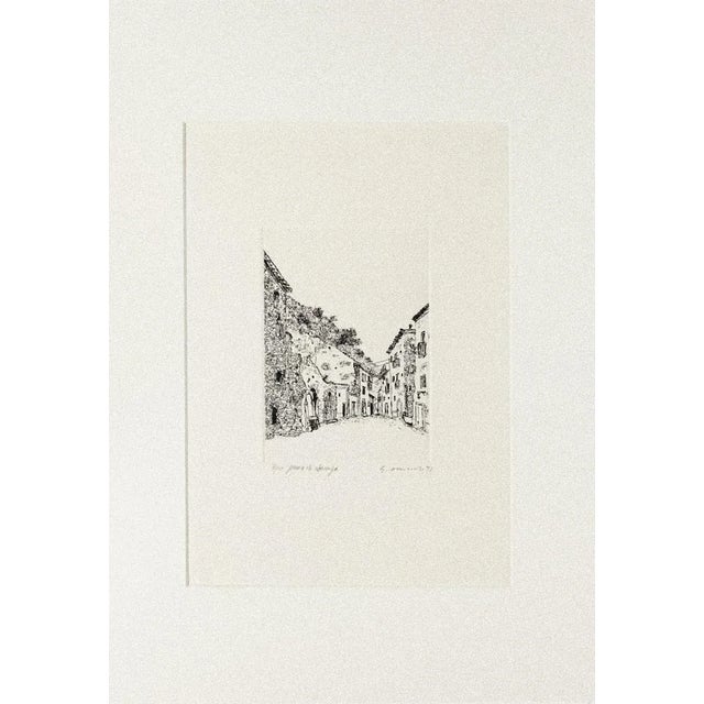 Scilla is a beautiful etching on cardboard, realized in 1971 by the italian artist giovanni omiccioli (rome, 1901-1975)....