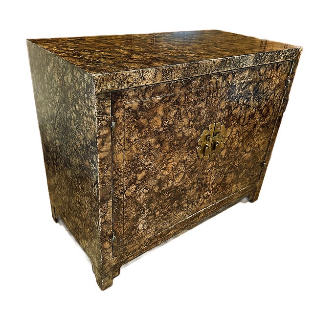 1970s 1970's Henredon Chinoiserie Faux Tortoiseshell Cabinet For Sale - Image 5 of 12