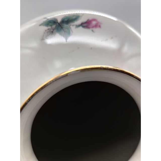 Porcelain Vase with Rose Decoration and Gold Rim from KPM Krister, Germany, 1950s For Sale - Image 6 of 8