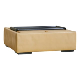 French Leather Coffee Table with Storage by Ligne Roset, 1970s For Sale