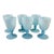 1930s Pretty set of 6 Morgantown Americana Turquoise blue opaline cordial glasses // demi crystal // liqueur glasses // blue glasses For Sale
