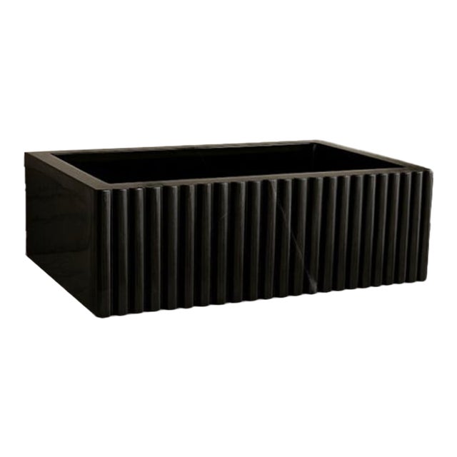 Handcrafted Nero Marquina Marble Sink – Black Marble Sink, Modern Vanity Basin, Natural Stone Bathroom Sink, Luxury Black Marble Washbasin For Sale