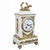 The clock with laurel wreath and torch finial over a clock set in a rectangular case, bronze feet. Together with a pair of...
