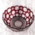 This is a larger red cut to clear bowl with a design of cut to clear circles and star patterns. The bowl has a fluted rim,...