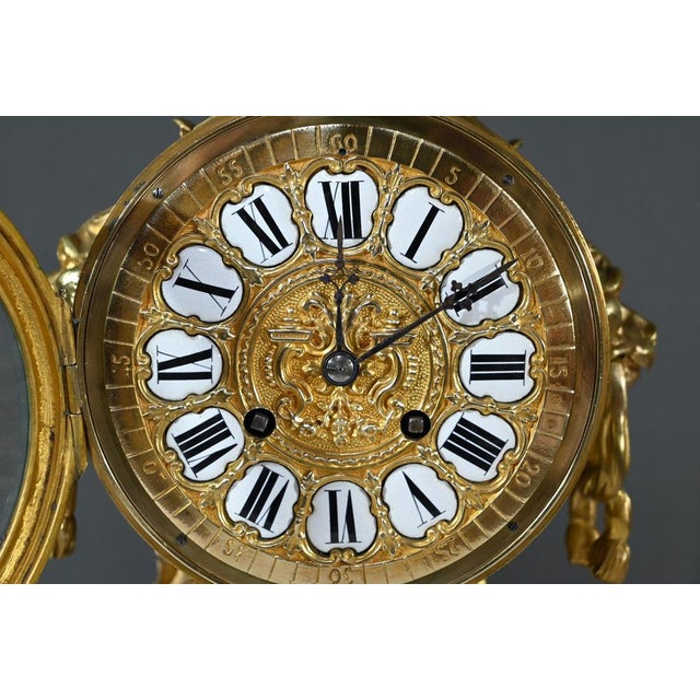 Gold Bronze Clock by G.Philippe for Palais Royal, 1870s For Sale - Image 8 of 18