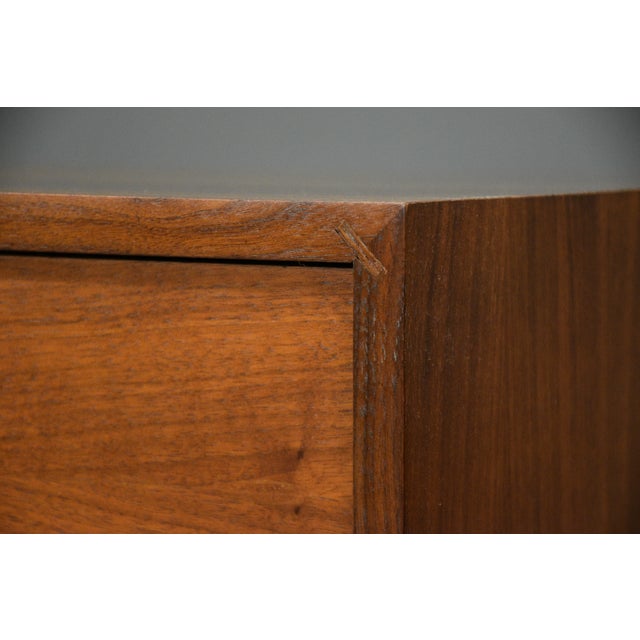 1960s Refinished 66” Kipp Stewart for Directional by Calvin Walnut Dresser For Sale - Image 9 of 9
