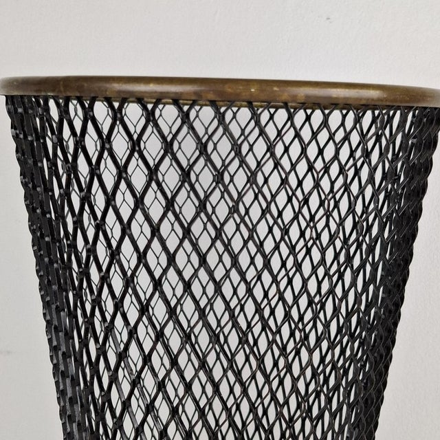 Mid-Century Modern Vintage Round Umbrella Stand in the style of Mathieu Matégot, 1950s For Sale - Image 3 of 16