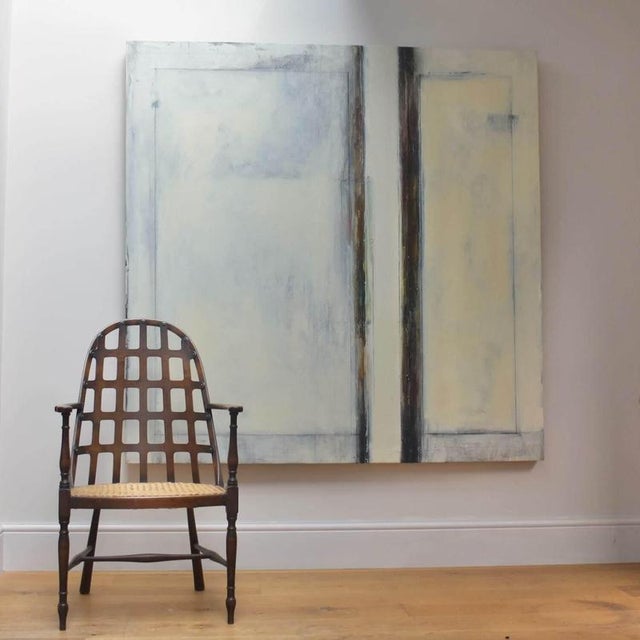 Oak Chair with Cane Seat and Pierced Fretwork Back For Sale - Image 6 of 7