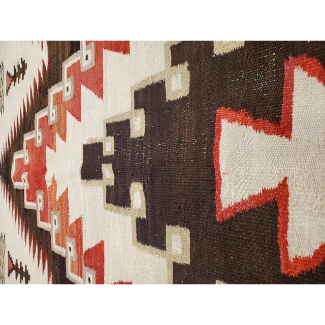 Antique Navajo Carpet, Folk Rug, Handmade Wool, Beige, Gray, Soft Coral For Sale - Image 17 of 18