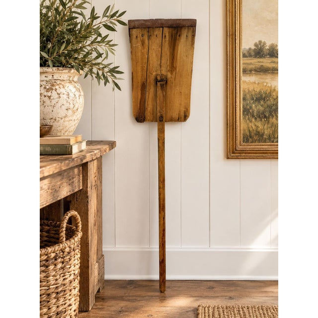 Antique Late 19th Century Primitive Wooden Grain Shovel | Hand-Hewn Farm Tool For Sale - Image 10 of 10