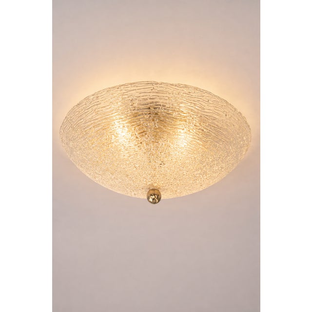 Vaughan Designs Pentland Flush Mount in Textured Glass With Polished Nickel For Sale - Image 9 of 9