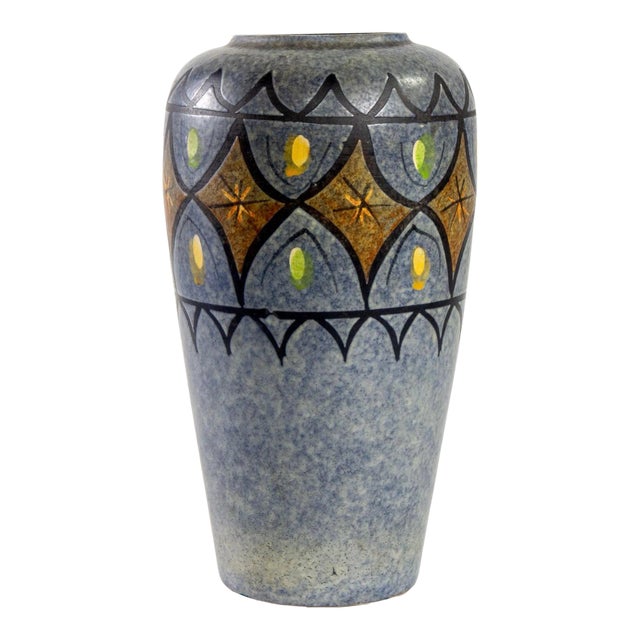 Tall Mid Century West German Vase For Sale