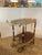 Hollywood Regency !950s Bar Cart Brass Gallery & Veneer, Italy For Sale - Image 3 of 13