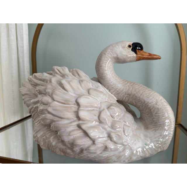 1980s Vintage Large Ceramic Swan For Sale - Image 5 of 10