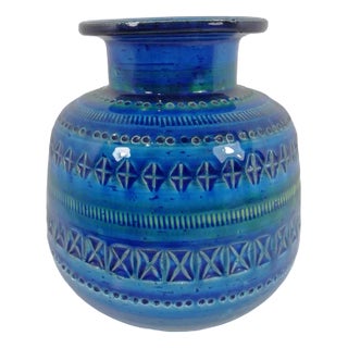 Vase Flavia Montelupo Blue from Rimini, Italy, 1960s For Sale