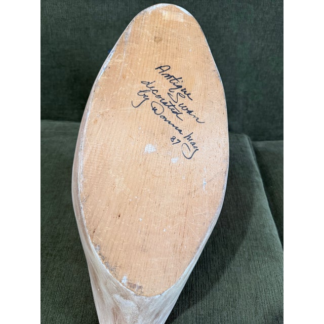 Beautiful hand carved and hand painted wooden swan sculpture. The painting is of a far higher quality and technique than...
