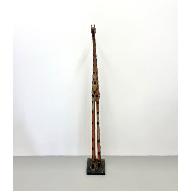Abstract Vintage Hand Carved Abstract Wooden Giraffe Sculpture For Sale - Image 3 of 8