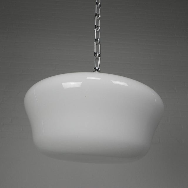 1930s Art Deco Hanging Lamp on Aluminum Chain, 1930s For Sale - Image 5 of 14