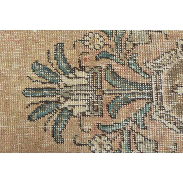 Tabriz Rug 7’9” X 10’8” Pink Wool Vintage Distressed Hand-Knotted Carpet For Sale - Image 11 of 15