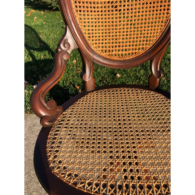 Late 19th Century Antique Bergere Cane Swivel Desk Chair Chairish