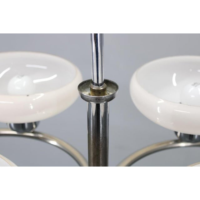 Chrome and Glass Chandelier attributed to Drukov, Former Czechoslovakia, 1950s For Sale - Image 9 of 18