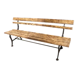 Cast Iron and Wood Slat Park Bench Newly Restored Ca. 1940's