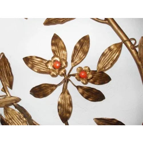 1920s C. 1920s French Art Deco Antique Gilt Floral Wall Appliques - a Pair For Sale - Image 5 of 9
