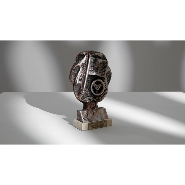 1990s Belgian Metal & Marble Trophy For Sale - Image 12 of 18