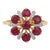 Indian Style Ruby Flower Ring Size 7 For Sale