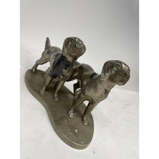 Pewter Statuette Depicting Dogs, 1960s For Sale - Image 6 of 10