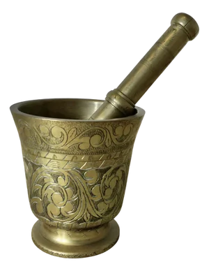 Brass Pestle and Mortar, 1890s, Set of 2