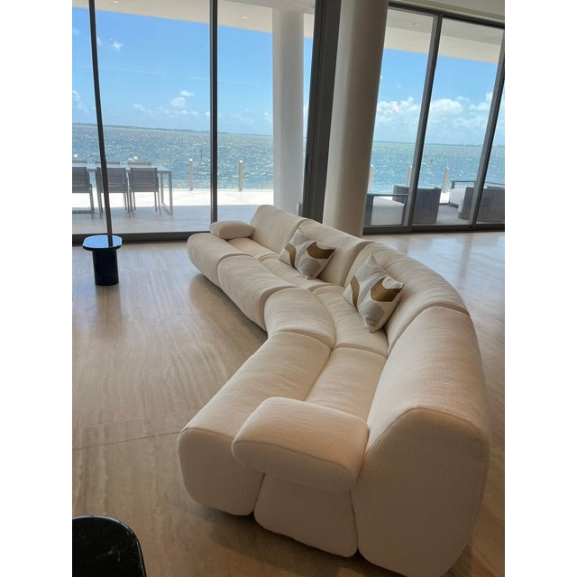 Wood Poliform Ernest Rounded Sofa - Pristine For Sale - Image 7 of 8