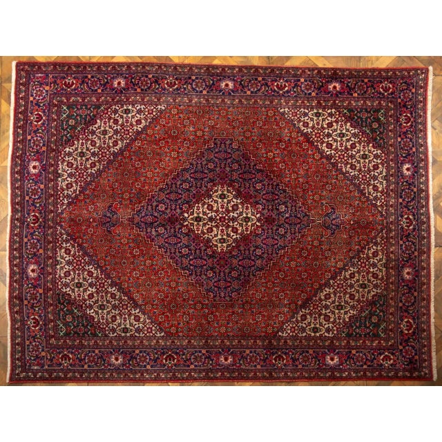 Hand-Knotted Middle Eastern Seneh Rug For Sale - Image 9 of 9
