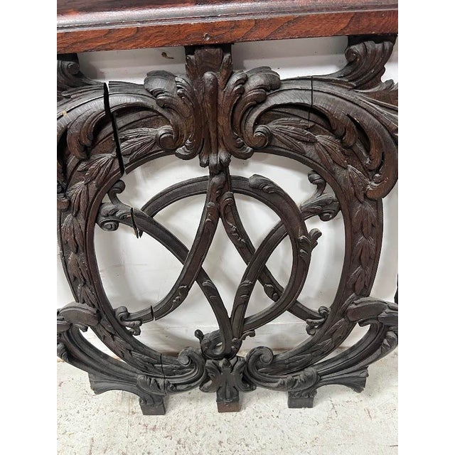 Monogrammed Carved Oak Architectural Element, 18th Century For Sale - Image 3 of 12