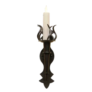 18th C Style Wrought Iron Torchere Light Sconces by Randy Esada Designs