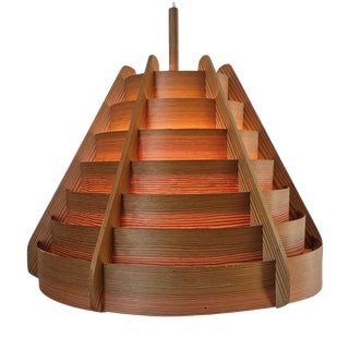 Large Vintage Wooden Pendant Light by Hans-Agne Jakobsson, 1966 For Sale