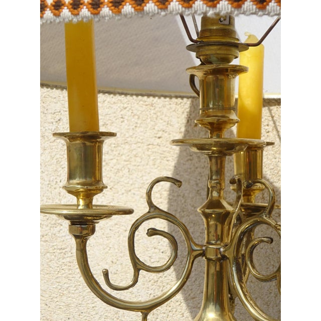 Copper Candlestick Bedside Lamps, 1890s, Set of 2 For Sale - Image 6 of 18