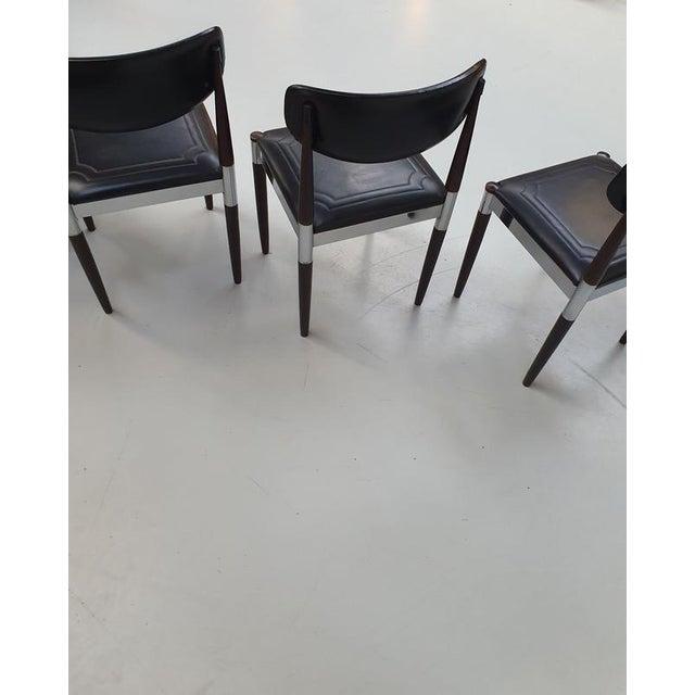 Dining Chairs in Chrome, Wood and Vinyl, Set of 4 For Sale - Image 10 of 10