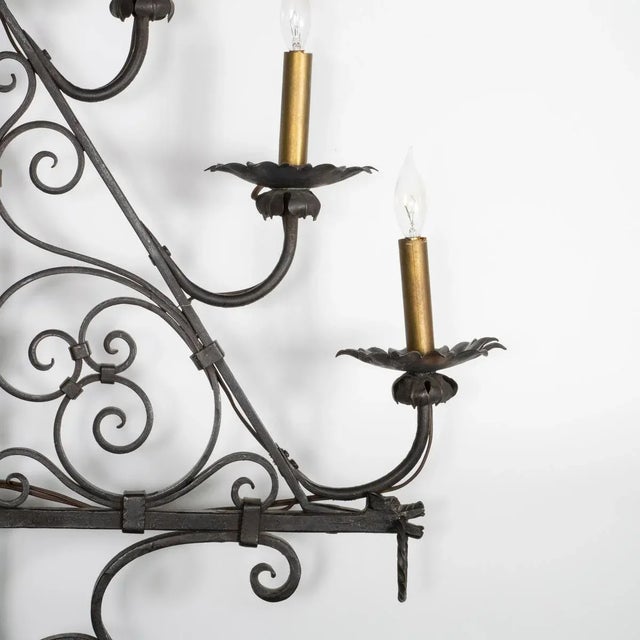 Metal Gothic Wrought Iron Candelabra Style Floor Lamp For Sale - Image 7 of 12